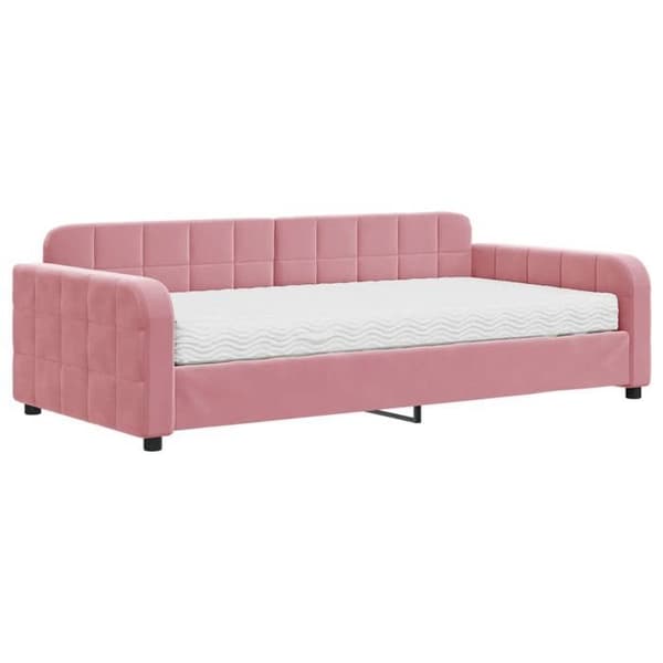Maison Exclusive - Dagbädd med rosa madrass 100x200 cm sammet Ros