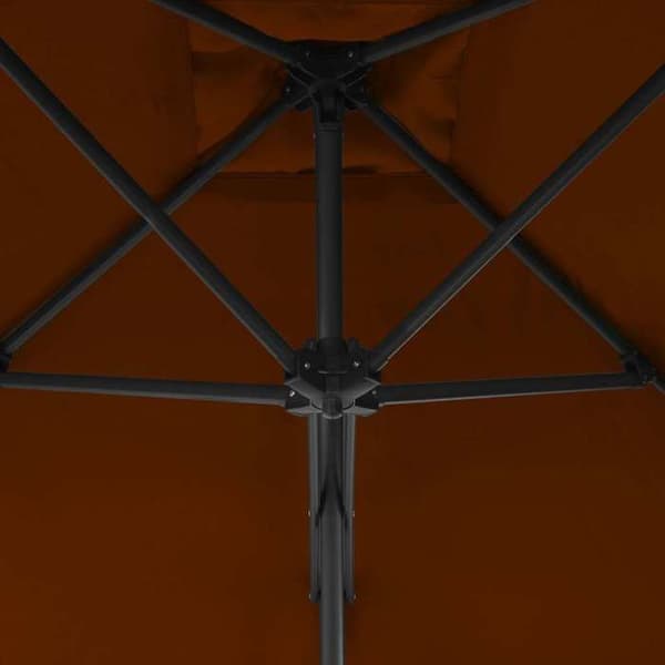 Trädgårdsparasol - EXKLUSIV HEM - 300x230 cm - Rektangulär - UV-beständig polyester - Stålstolpe 360° Terrakotta