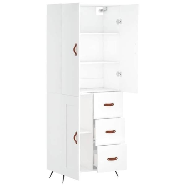 Maison Exclusive - Buffé hög Vit 69,5x34x180 cm Ingenjörsträ Vit