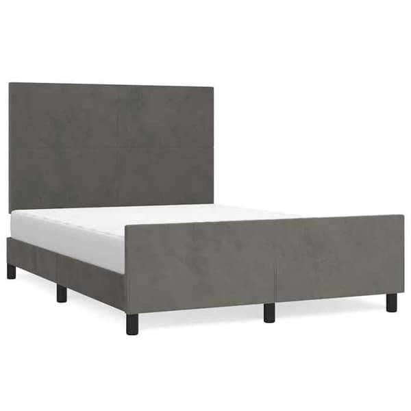 Maison Exclusive - Sängram utan madrass mörkgrå 140x190 cm sammet