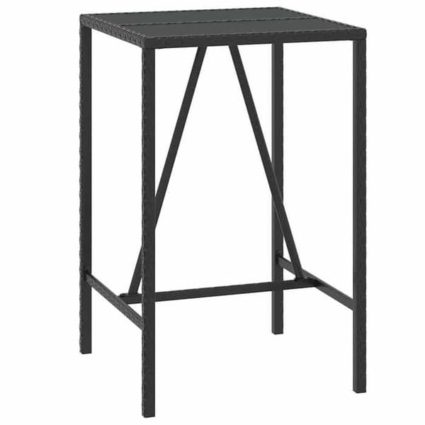 Maison Exclusive - Havebar sæt 5 dele sort poly rattan/massiv akacietræ