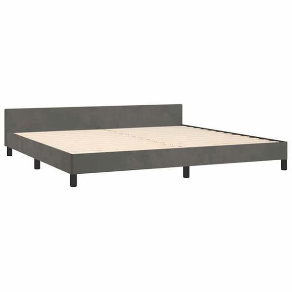 Maison Exclusive - Sängram utan madrass mörkgrå 200x200 cm sammet