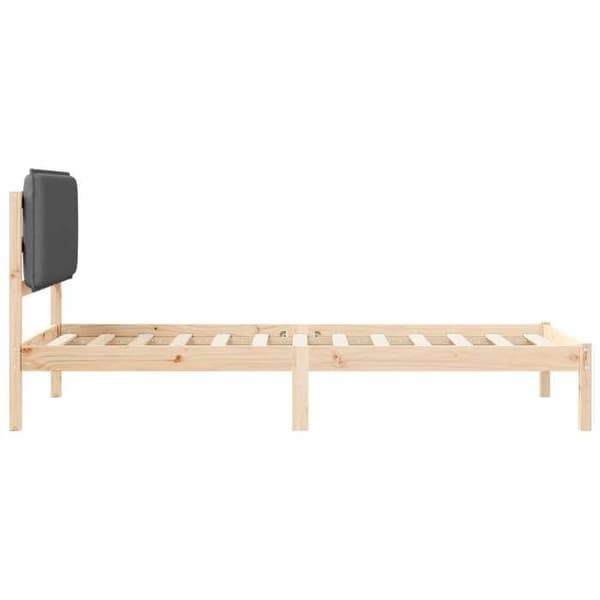 Maison Exclusive - Sengestel med polstret hovedgærde Mørkegrå 90 x 190 cm Mörkgrå