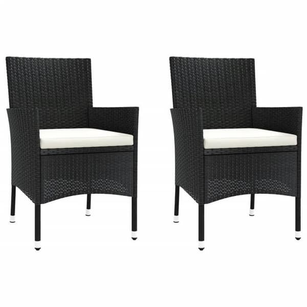 Maison Exclusive - Havebistro sæt 3 dele med sorte puder i poly rattan