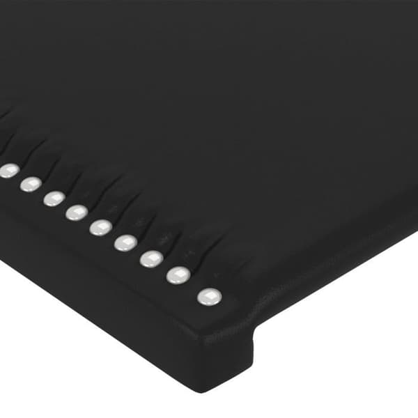 Maison Exclusive - LED Hovedgærde Sort 93x16x118/128 cm Syntetisk Læder