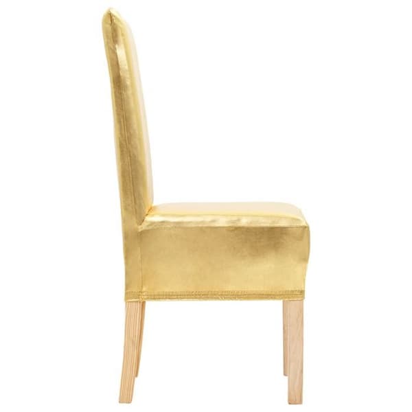 Stolöverdrag för rak stol - Maison Exclusive - Guld - 6-pack - Utsträckbar 90% polyester/10% elastan gyllene