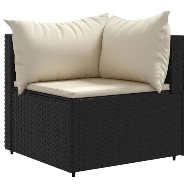 Maison Exclusive - Trädgårdsmöbler 4 delar med kuddar Svart Flätad resin