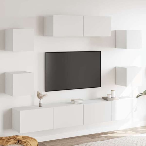 Maison Exclusive - 7 dele TV-møbel sæt Hvid Ingeniørtræ Vit