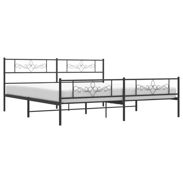 Sengestel - EKSKLUSIV HUS - 200x200 cm - Sort - Stål - Lamelseng Svart