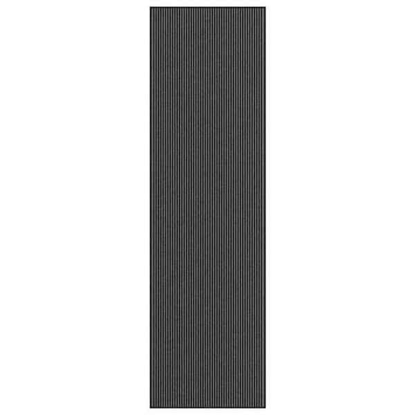 Maison Exclusive - Musta ja harmaa raidallinen matto 115x400 cm