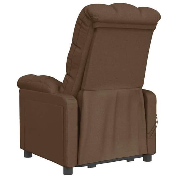 Elastisk massagefåtölj - EXKLUSIV HEM - Brun tyg - 3 lutningspositioner - 6 massagepunkter - USB 5V brun