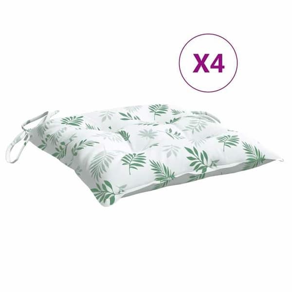 Maison Exclusive - Tuoli tyynyt 4 kpl lehtikuvio 50x50x7 cm