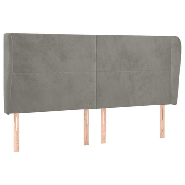 Maison Exclusive - Pääty, jossa korvat, Vaaleanharmaa 163x23x118/128 cm Sametti Ljusgrått