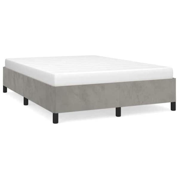 Maison Exclusive - Sengebund uden madras grå lys 140x190 cm velour