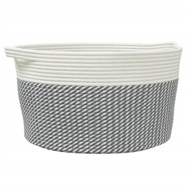 Maison Exclusive - Grå och vit förvaringskorg Ø40x25 cm i bomull grått och vitt