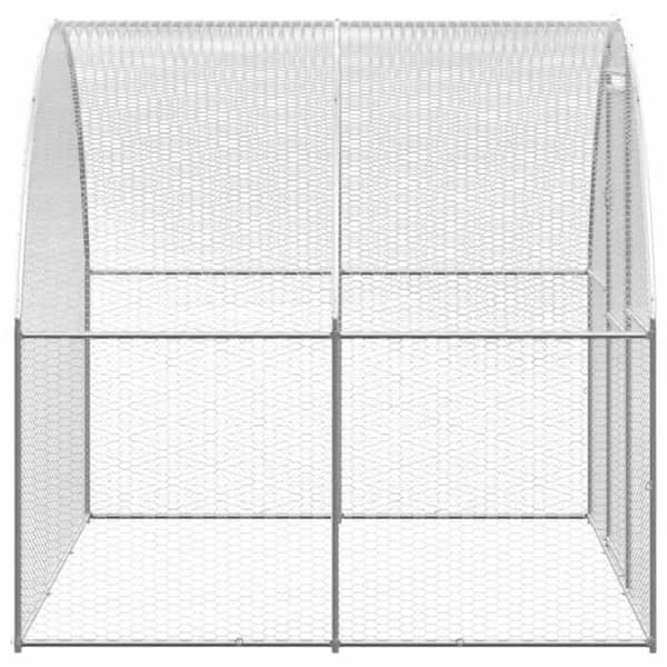 Maison Exclusive - Utomhus hönshus 3x12x2 m Galvaniserat stål silver-