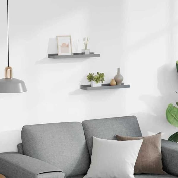 Maison Exclusive - Rammehylder med kant til billedramme 2 stk Grå 40x9x3 cm MDF