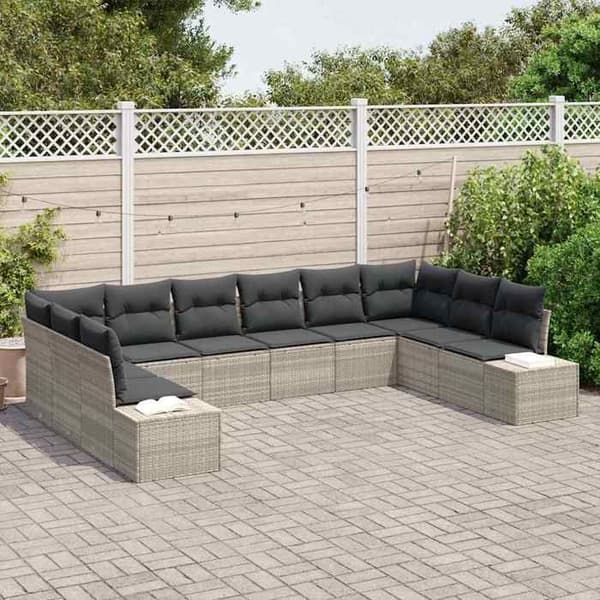 Maison Exclusive - 10-delars trädgårdsoff-set 9-sits