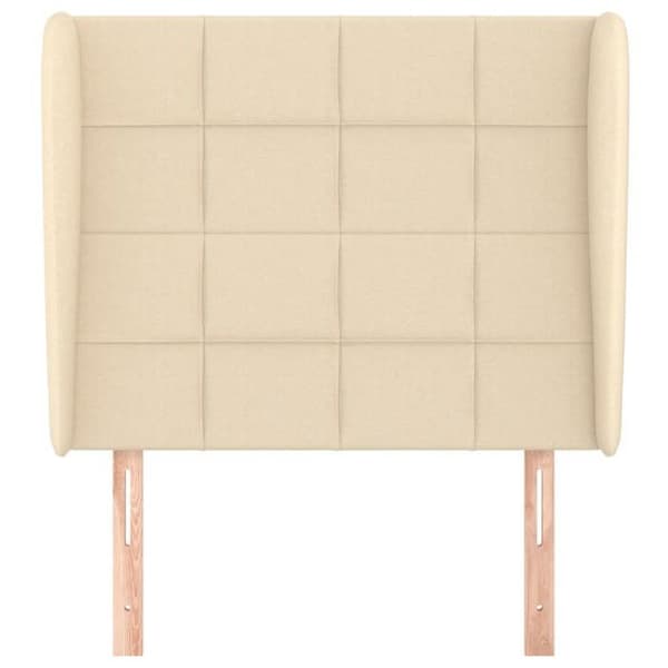 Maison Exclusive - Päätylevy korvilla Kermainen 93x23x118/128 cm Kangas Grädde