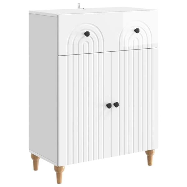 Maison Exclusive - Hvid glans buffet 66 x 34,5 x 90 cm Ingeniørtræ