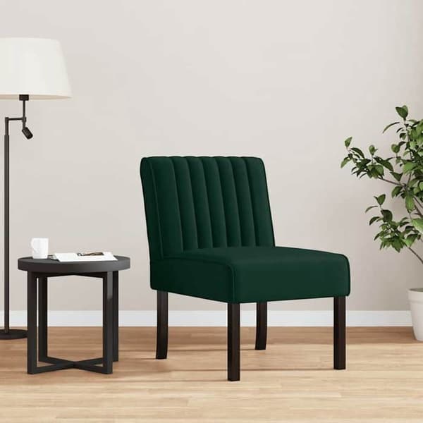 Maison Exclusive - Mørkegrøn velour stol uden armlæn