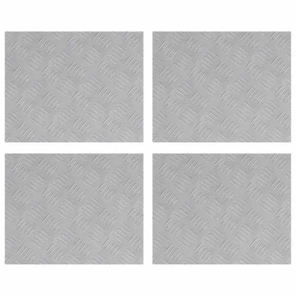 Maison Exclusive - Nez de marche 4 pc 50 x 40 cm Silver Aluminium Rektangulär Silver