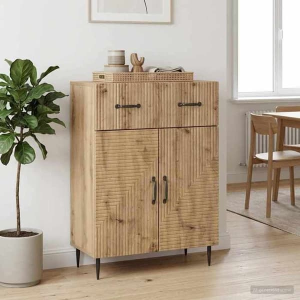 Maison Exclusive - Buffet i håndlavet egetræ 66 x 34,5 x 89,5 cm Ingeniørtræ