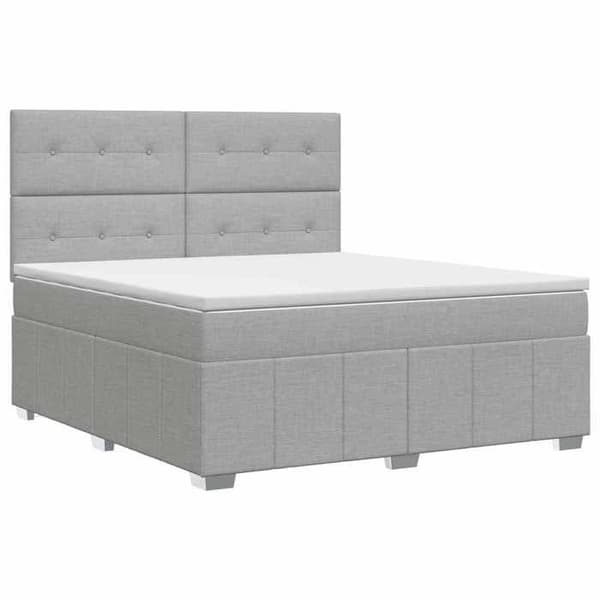 Maison Exclusive - Boxspring säng med madrass Ljusgrå 160 x 200 cm Tyg