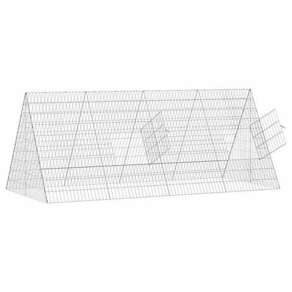 Exklusivt hus - Silverfärgad hönsgård 215 x 100 x 85 cm Galvaniserat stål Silver
