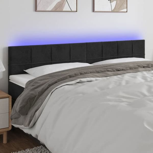 Maison Exclusive - LED-päätymustalla 160x5x78/88 cm sametti Svart