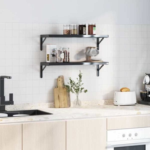 Maison Exclusive - Hyldestøtter 4 stk 23,5x2,5x15,5cm sort rustfrit stål Svart