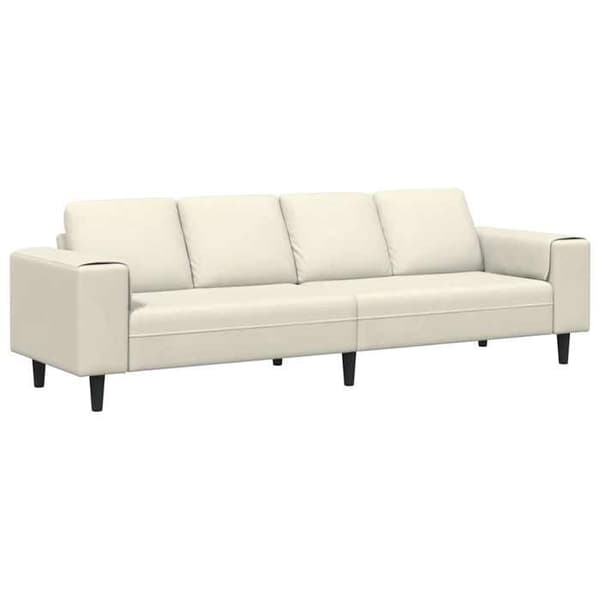 Soffa - EXKLUSIVT HUS - 250 x 77 x 76 cm - Kräm - Polyester - Svarta ben Grädde
