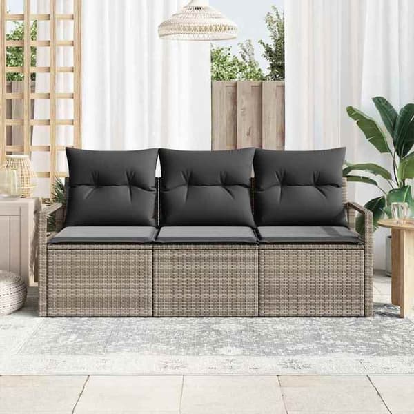 Maison Exclusive - 3 kpl sohvasetti harmaa polyrottinki