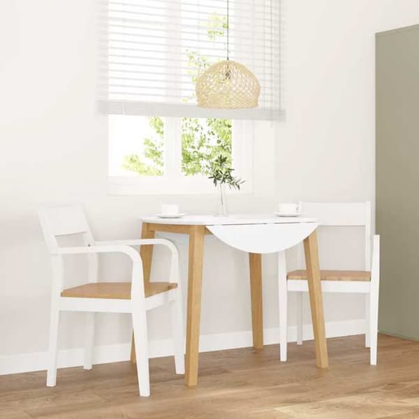Maison Exclusive - Spisestole 2 stk hvid massiv gummitræ