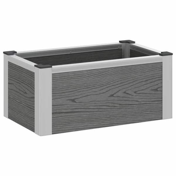 Höjd växtlåda - EXKLUSIV HEM - Unik - Grå - 50 x 30 x 22 cm - WPC & aluminium Grå
