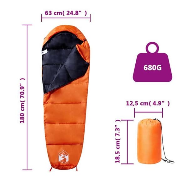 Mumiestil sovepose - EKSKLUSIV HUS - 3 sæsoner - 190T polyester - PP fyld - Dobbelt lukning