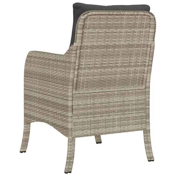 Maison Exclusive - Trädgårdsstolar med kuddar, set om 2, ljusgrå, flätad resin