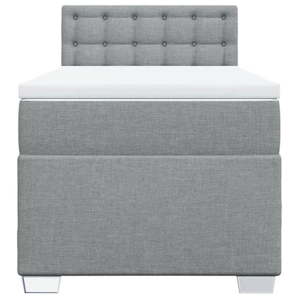 Maison Exclusive - Sengebund med lameller og lys grå madras 80x200 cm stof
