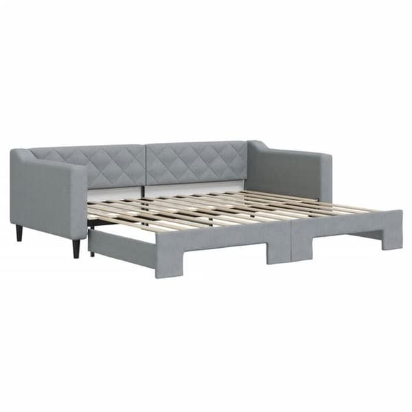 Maison Exclusive - Päivävuode, jossa on alavuode ilman patjaa, vaaleanharmaa 90x200 cm ljusgrått