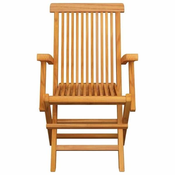 Trädgårdsstolar - EXKLUSIVT HEM - Set om 3 - Massivt teakträ - Röda kuddar - Fällbara & hållbara Röd (kuddar)