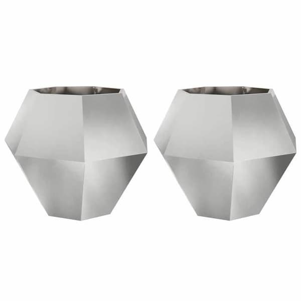 Maison Exclusive - Jardinière 2 stk Sølv 100 x 100 x 80 cm Rustfrit stål Silver