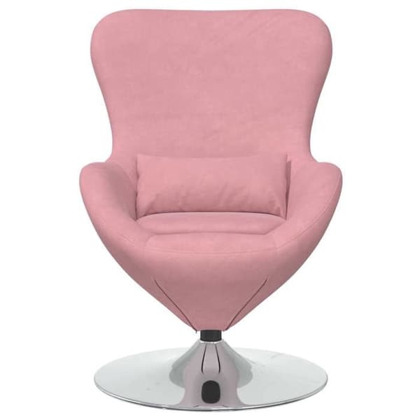 Fåtölj - EXKLUSIVT HEM - Ägg - Rosa sammet - 360° svängbar bas - Armstöd Ros
