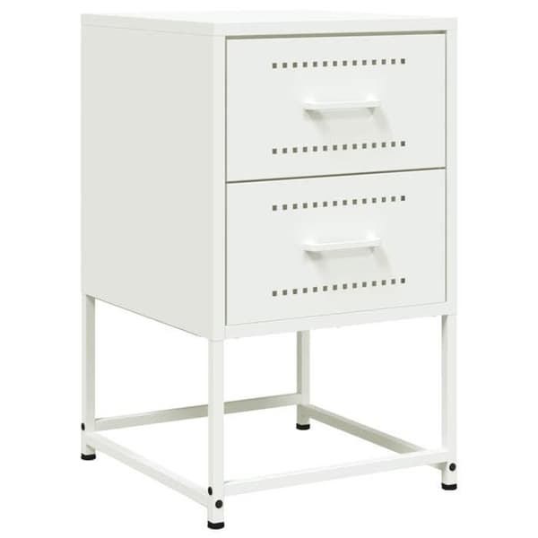 Maison Exclusive - Sängbord 2 st vit 36x39x60,5 cm stål
