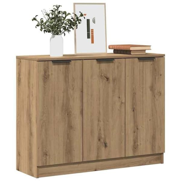 Maison Exclusive - Buffet i egetræ, håndlavet 90,5x30x70 cm, ingeniørtræ