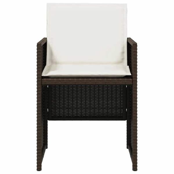 Maison Exclusive - Trädgårdsstolar med kuddar, set om 4, brun flätad resin brun