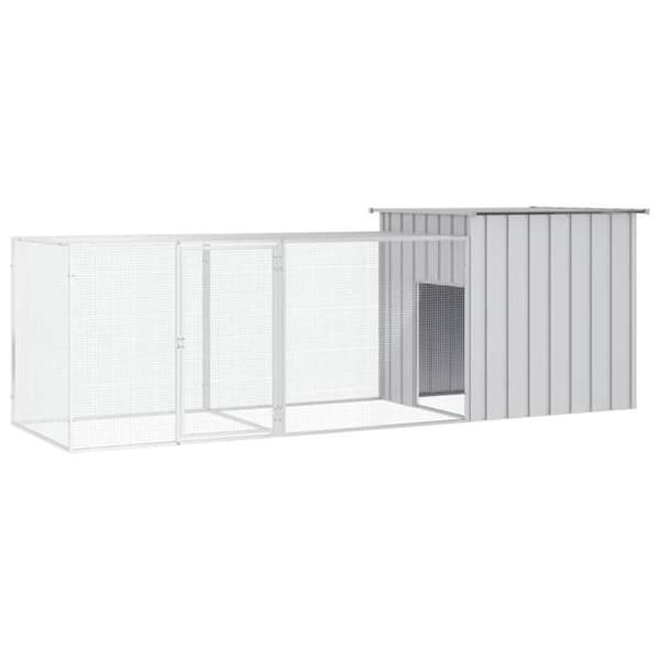 Maison Exclusive - Bur til høns Grå 300x91x100 cm Galvaniseret stål grå