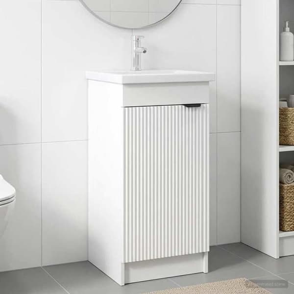Maison Exclusive - Badeværelsesmøbel med hvid vask 42 x 40 x 84,5 cm