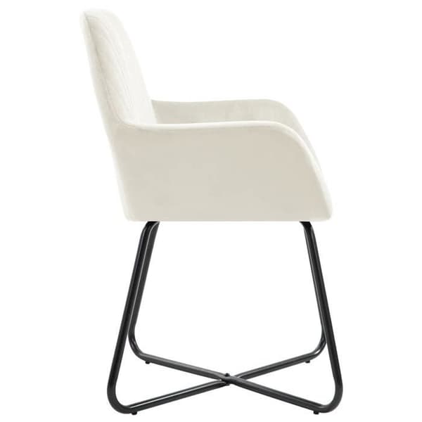 Maison Exclusive - Spisestole sæt af 6 cremevelour Grädde