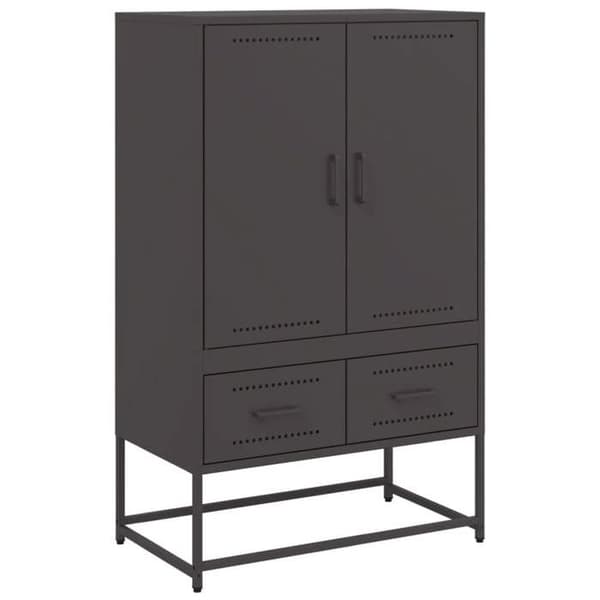 Maison Exclusive - Svart hög buffé 68x39x111,5 cm stål