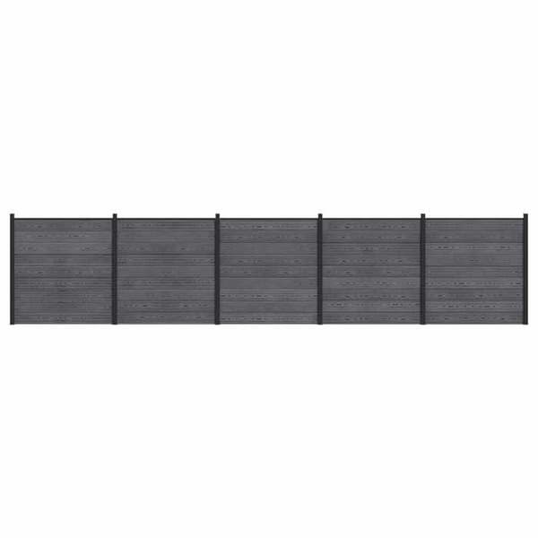 Maison Exclusive - 5-delt Hegnsæt 872 x 186 cm WPC og Aluminium Grå Grå